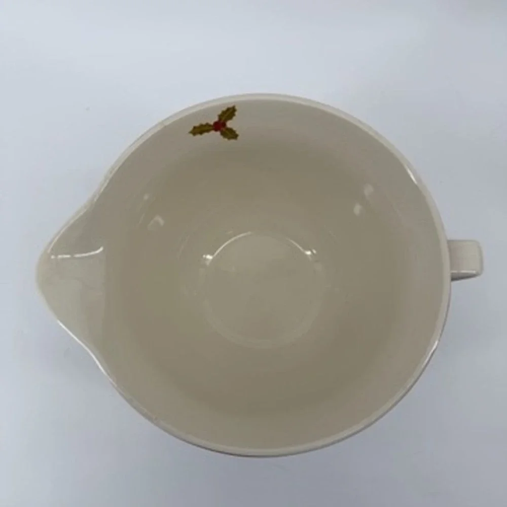 The Bake Shop Masterclass Christmas Ceramic Mixing Bowl Santa Reindeer Red Cream